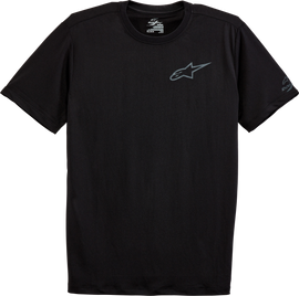 Alpine Star Pursue Performance SS Tee in black, men's size medium, casual short-sleeve shirt with logo detail.