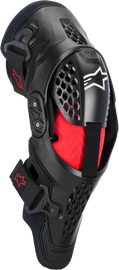 Alpine Star SX-1 Plasma Knee Protector in black, red, and cool gray with protective padding and adjustable straps for knee support