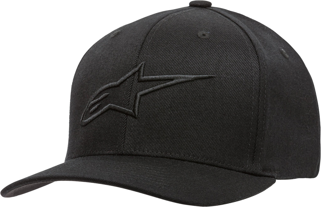 Alpine Star Ageless Curve Hat in black, size small/medium, featuring a curved brim and sporty design.