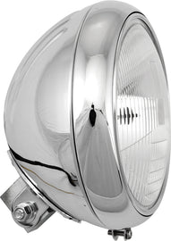 HardDrive 7-inch chrome headlight with grooved lens, 60/55W illumination, designed for motorcycle or vehicle lighting.