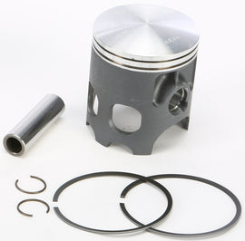 Vertex cast piston kit for Yamaha 175-225 motorcycle, showing piston components with piston rings and pins.