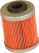 Load image into Gallery viewer, K&amp;N Oil Filter 56-0157 for vehicle engines, showing the cylindrical filter with metal mesh and rubber sealing edge.