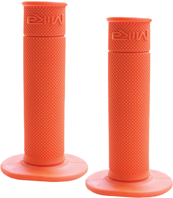 Mika Metals Grips 50/50 Waffle Org, durable orange grip with textured waffle pattern for improved handling and control.