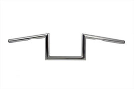 Chrome 5-1/2 inch Z Handlebar with indents, designed for handlebar control by MCM, featuring a sleek, polished finish.