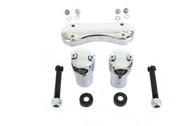 V-TWIN Replica 3-inch Glide Riser Kit handlebar control with chrome finish and mounting hardware for motorcycle handlebars.