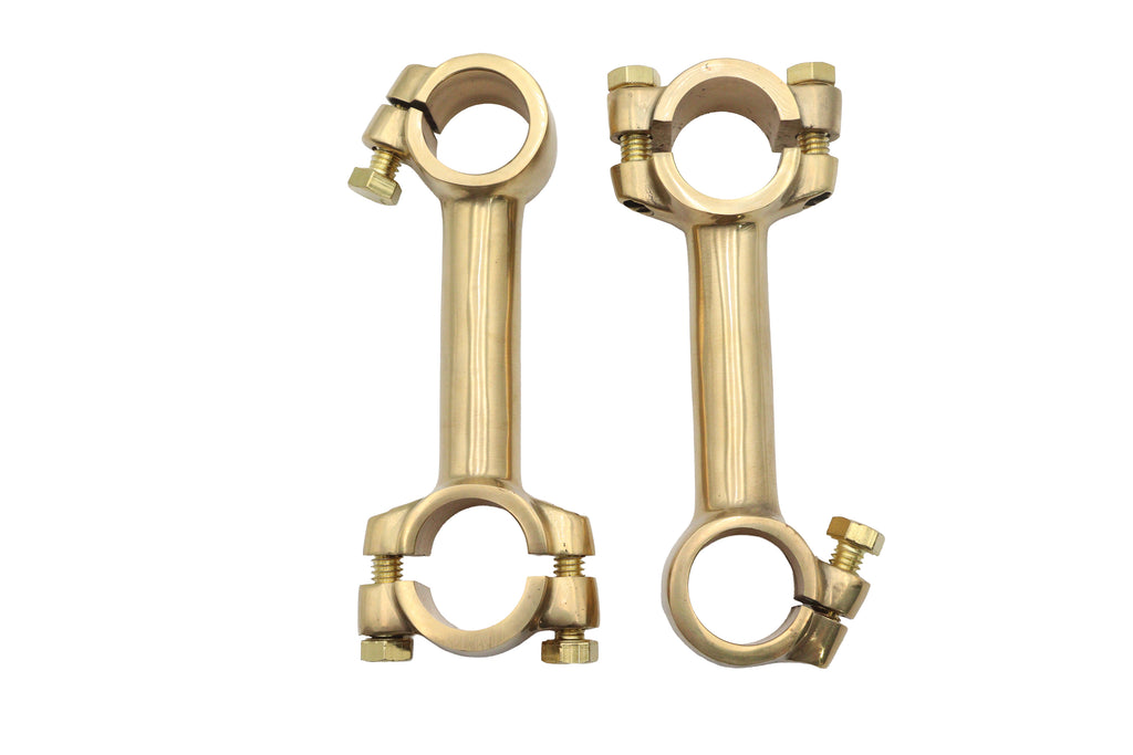 4 inch Dog Bone Riser Set Brass
