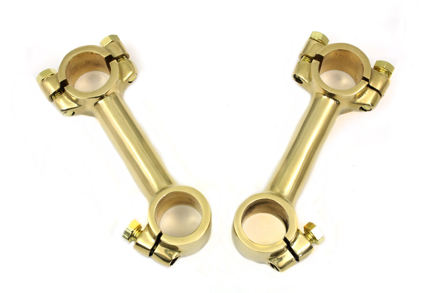 4 inch Dog Bone Riser Set Brass