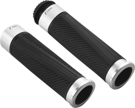 RIZOMA 30 Gradi silver motorcycle grips with 22mm diameter, featuring a sleek textured design for enhanced grip and style.