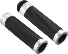 Load image into Gallery viewer, Silver RIZOMA 30 Gradi 22mm motorcycle grips with ergonomic design and textured surface for enhanced grip and control.