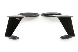 Black PUIG Race Side Spoilers for Kawasaki, body-mounted aerodynamic accessories with a sleek, sporty design.