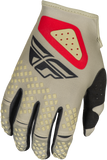 Fly Racing - Youth Kinetic Sym Gloves Light Grey/Red/Black Yl - 378-410YL