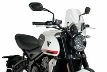 Load image into Gallery viewer, PUIG Naked New Gen Sport clear windshield, lightweight motorcycle windscreen with a sleek design and transparent finish.