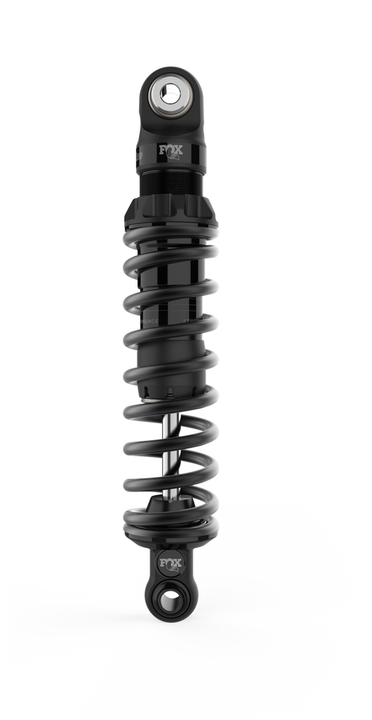 Fox Preload Adjustable Shocks, 13-inch suspension shock absorber, showing the black coil spring and shock body with Fox branding.