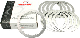 Wiseco steel clutch drive plates for Husqvarna, KTM, and Husqvarna motorcycles, shown in the image.
