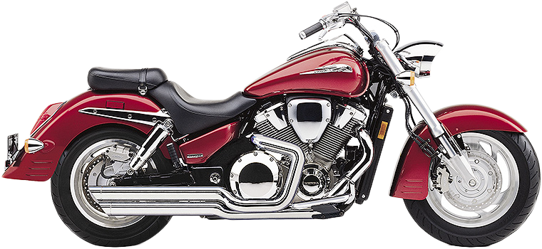 Cobra Speedster Slashdown exhaust for Honda VTX1800R motorcycle, silver chrome finish, with sleek slashdown design