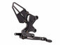 VORTEX rear set foot controls in black for Kawasaki, featuring durable foot pegs and shift/brake levers for motorcycle riding.