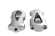 Load image into Gallery viewer, V-Fire Chrome Flat Handlebar Riser Set with Contrast Cut