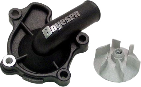 Boyesen black water pump cover and impeller kit for Honda CRF250 motorcycle, showing the assembled black water pump components.