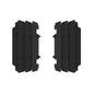 Polisport Plastics radiator louvers for Kawasaki motorcycle, body accessory with vented design, in black plastic.