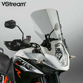 Dark tint National Cycle Vstream windshield mount fairing windscreen for motorcycle, shown on a bike.