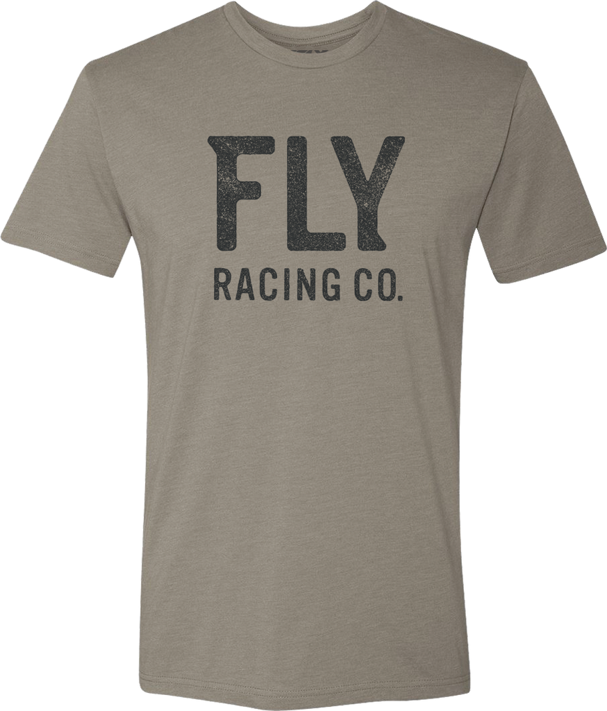 Fly Racing Fly Gauge Tee in warm grey, size large, casual T-shirt with graphic design visible on front.