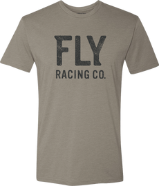 Fly Racing Fly Gauge Tee in warm grey, size large, casual T-shirt with graphic design visible on front.