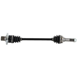 All Balls Drive Axle 536-0107 showing the metal axle with detailed threading and mounting points for vehicle replacement.