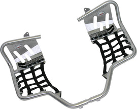 Pro Armor Race Nerf Bar Set in black mounted on a vehicle body, designed for off-road protection and style.