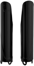 Load image into Gallery viewer, Polisport Plastics black fork guards for bikes, model 64-39413, showing close-up view of durable plastic body protection.