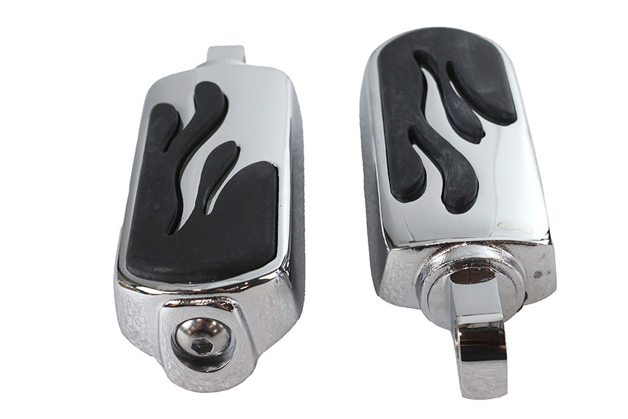 Chrome Flame Style Footpeg Set