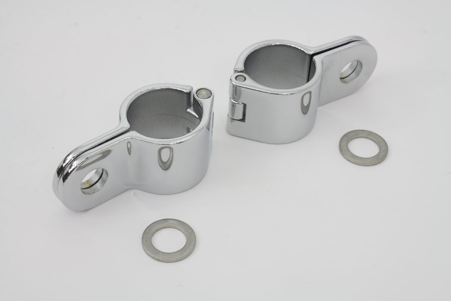 Chrome 1-1/4 inch Footpeg Mount Clamp Set
