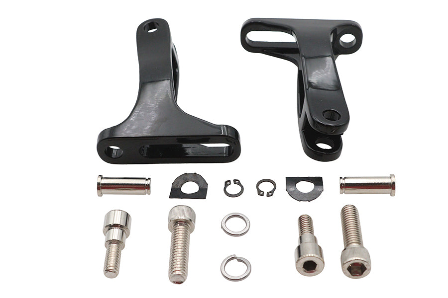 FLT Rear Passenger Footpeg Mount Set Black