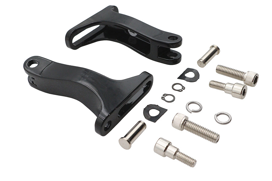 FLT Rear Passenger Footpeg Mount Set Black