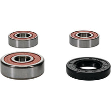 Load image into Gallery viewer, Pivot Works premium drive wheel bearing kit 22-51185P, includes bearings and components for motorcycle wheel replacement.