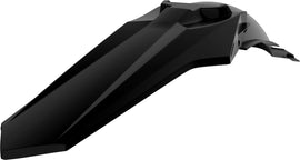 Polisport Plastics black restyle rear fender for motorcycles, part number 64-05621, shown in a close-up image.