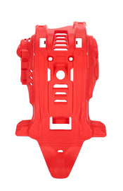 Acerbis Hon Red skid plate with rugged design, made for motorcycle protection, featuring red and black accents.