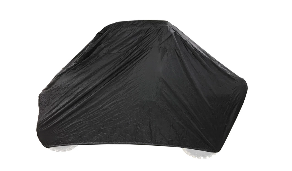 Kolpin UTV full-size crew cover in black, made of durable storage cover material, designed to protect UTVs from weather and dust.