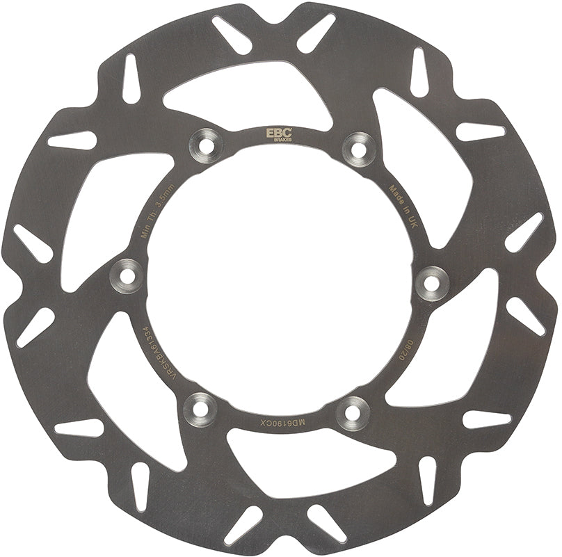 EBC Motorcycle Brakes CX Extreme rear brake rotor with ventilated design and black finish, suitable for high-performance motorcycle braking.