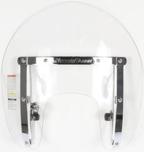 Load image into Gallery viewer, National Cycle Switchblade Shorty Clear Windshield for Harley-Davidson, narrow design, shown mounted on motorcycle.