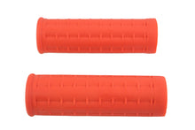 Charger l'image dans la galerie, Replica Waffle Handlebar Grip Set with Plug Hole Orange