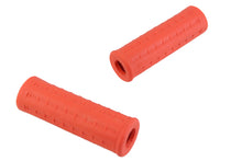 Charger l'image dans la galerie, Replica Waffle Handlebar Grip Set with Plug Hole Orange