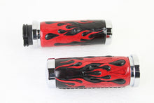 Charger l'image dans la galerie, Red Flame Style Grip Set with Chrome Ends