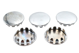 Chrome visor snap-in hole plug for lighting fixtures, designed by Gardner-Westcott, shown installed in a lighting setup.
