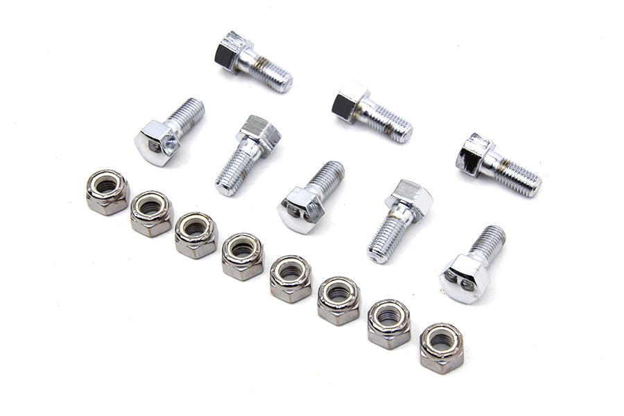 Rear Brake Drum Bolt and Nut Kit Chrome