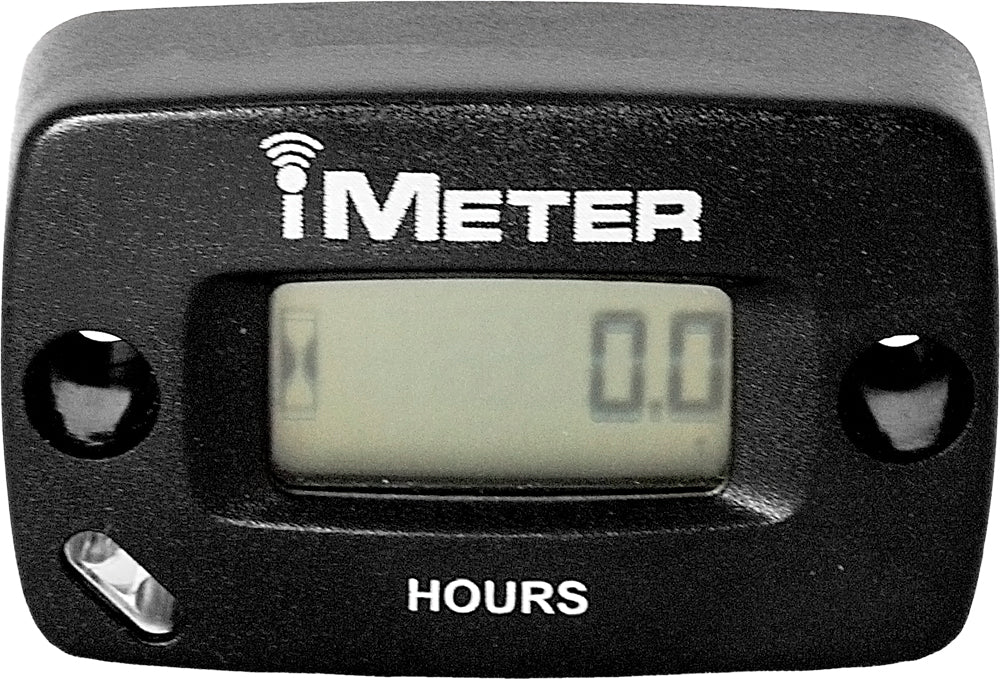 Hardline wireless hour meter gauge model 27-2013 with digital display and mounting hardware, used for tracking machine hours.