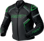 S1 D3o Leather Jacket Blk/Gry/Flo Grn Sm