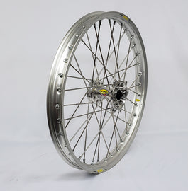 Pro-Wheel rear bicycle wheel with silver hub, rim, spokes, and nipples, 16-inch size, showcasing the wheel's overall design.