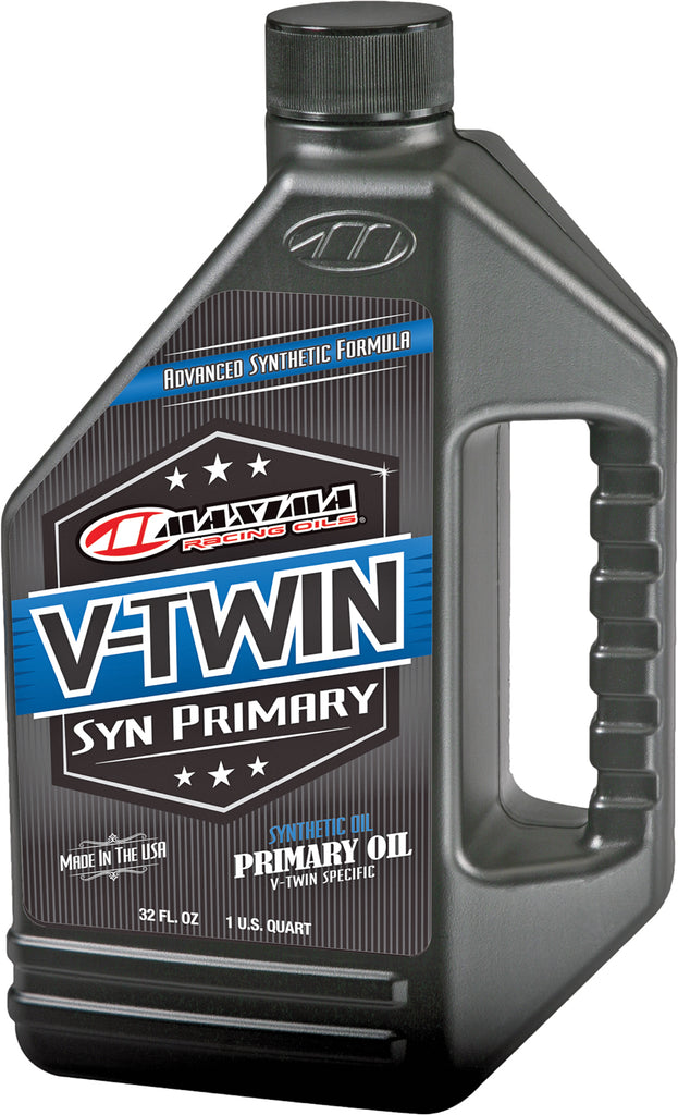 Maxima Primary V-Twin synthetic oil 1-quart bottle, motorcycle engine oil, durable chemical for V-twin motorcycles