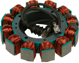 Cycle Electric electrical stator for FLH/FLT 99-01 motorcycles, model 273-1404, with visible coil windings and metal mounting plate.