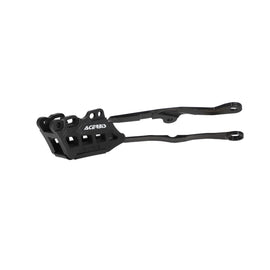 Acerbis black chain guide body for Kawasaki motorcycle, showing the durable plastic construction and mounting features.